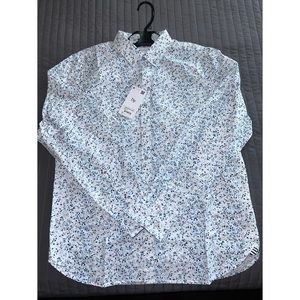 Men’s Denim and Flower Dress Shirt